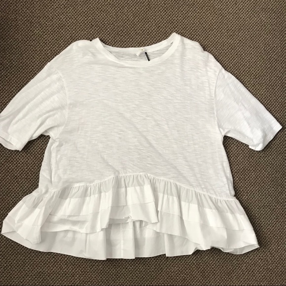 Anthropologie Tops - Mixed Media Peplum Top